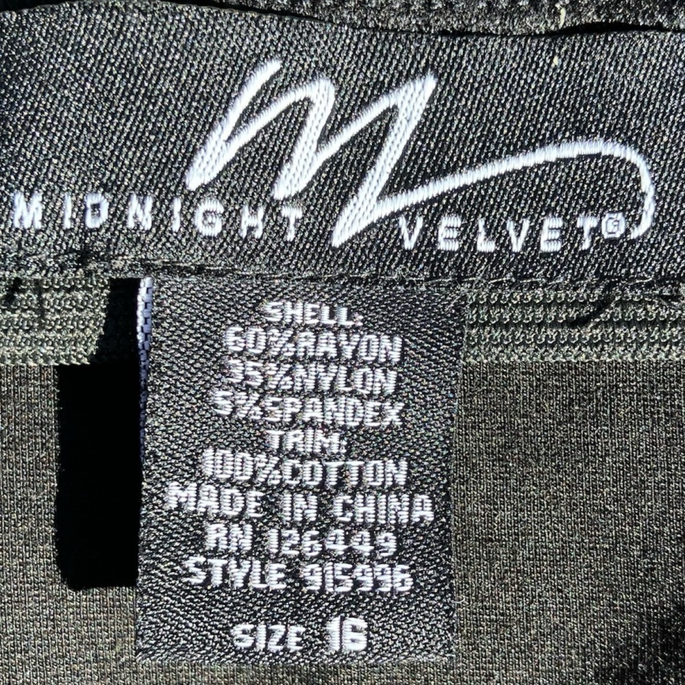 NWOT Midnight Velvet Stretchy Black Skirt Faux Wrap w/Tribal Aztec Weste… - Picture 6 of 6
